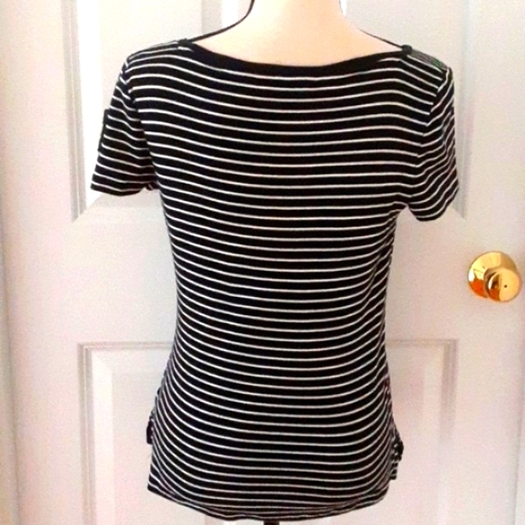 Ralph Lauren Cotton Nautical Striped Tee with Logo Arm Pocket Size Medium - Picture 2 of 6